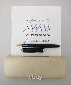 Reform 4251 Piston Black Fountain Pen 14k Flex Nib Vintage Excellent Boxed