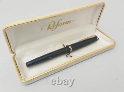 Reform 4251 Piston Black Fountain Pen 14k Flex Nib Vintage Excellent Boxed