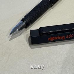 Rotring 6 Million Fountain Pen F Nib Black Case Manual Included