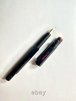 Rotring 600 Fountain Pen Black Gold M Nib, made in Germany