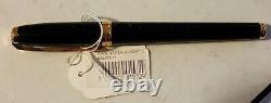 S. T. DuPont Fidelio Black Lacquer Fountain Pen 14k Gold Very Good withTag