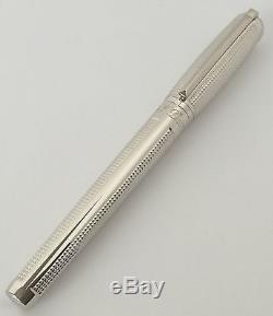 S. T. Dupont D Line Blazon Fountain Pen, Palladium Finish, 410671, New In Box