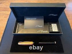 S. T Dupont Olympio duo Black Lacquer & Pink Gold Medium Fountain Pen 18K