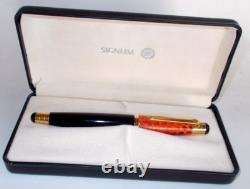 SIGNUM Python Cap Black Barrel Gold Trim 18K GOLD M Nib Fountain Pen, Unused