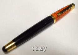 SIGNUM Python Cap Black Barrel Gold Trim 18K GOLD M Nib Fountain Pen, Unused