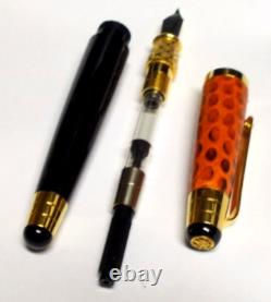 SIGNUM Python Cap Black Barrel Gold Trim 18K GOLD M Nib Fountain Pen, Unused
