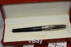 ST Dupont XL OLYMPIO Black Chinese Lacquer and Palladium Fountain Pen NEW 5.75