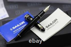 Sailor 1911 Large Black Gold Trim Fountain Pen Naginata Togi Nib