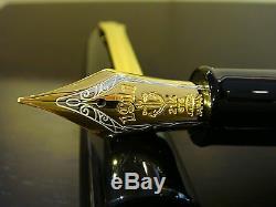 Sailor King Of Pens Ebonite Black With Gold Trim Fountain Pen Gorgeous 21k Nib