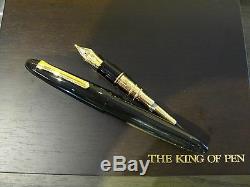 Sailor King Of Pens Ebonite Black With Gold Trim Fountain Pen Gorgeous 21k Nib