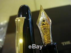 Sailor King Of Pens Ebonite Black With Gold Trim Fountain Pen Gorgeous 21k Nib