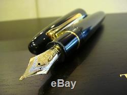 Sailor King Of Pens Ebonite Black With Gold Trim Fountain Pen Gorgeous 21k Nib