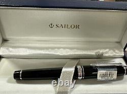 Sailor Professional Gear Silver Fountain Pen Black Fine Nib 11-2037-220