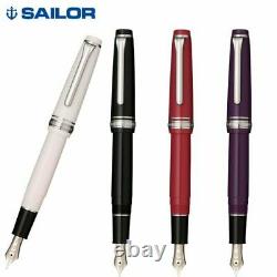 Sailor Professional Gear Slim Silver Fountain Pen Dark Raspberry (F) 11-1222-230