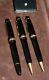 Set Of 3 Mont Blanc Le Grand Meisterstuck Pens In Black / Gold