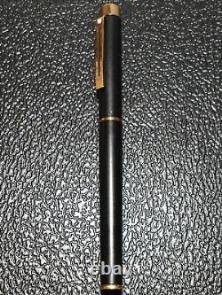 Sheaffer 14k Gold Oblique Broad Nib Vintage Fountain Pen Satin Black Gold Trim