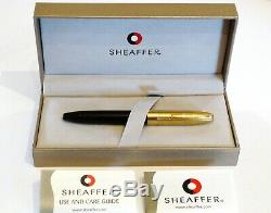 Sheaffer Legacy Fountain Pen In Black Lacquer & Gold Cap With 18k Nib Nr Mint