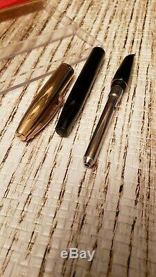 Sheaffer PFM Pen For Men Fountain Pen Snorkel Black 12k Gold Filled Cap 14k Nib