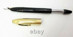 Sheaffer Pfm V Black Plastic Gold Plated & Gold Cap Nib 14k Snorkel 1950's USA