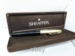 Sheaffer Pfm V Black Plastic Gold Plated & Gold Cap Nib 14k Snorkel 1950's USA