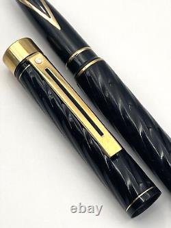 Sheaffer Targa Fountain Pen 1083 Laque Black Spiral READ 23 Pictures! Vintage