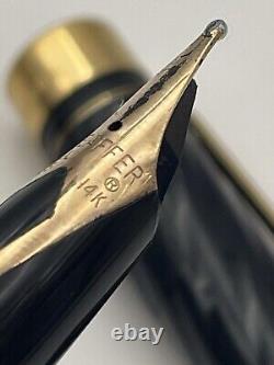 Sheaffer Targa Fountain Pen 1083 Laque Black Spiral READ 23 Pictures! Vintage