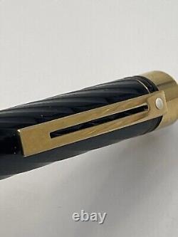 Sheaffer Targa Fountain Pen 1083 Laque Black Spiral READ 23 Pictures! Vintage