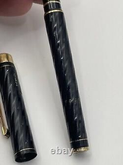 Sheaffer Targa Fountain Pen 1083 Laque Black Spiral READ 23 Pictures! Vintage