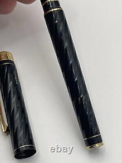 Sheaffer Targa Fountain Pen 1083 Laque Black Spiral READ 23 Pictures! Vintage