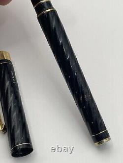 Sheaffer Targa Fountain Pen 1083 Laque Black Spiral READ 23 Pictures! Vintage