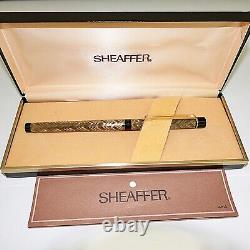 Sheaffer Targa Fountain Pen Feather Slimline 676s 14K M Gold Black Excellent