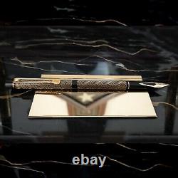 Sheaffer Targa Fountain Pen Feather Slimline 676s 14K M Gold Black Excellent