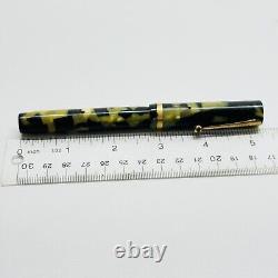 Sheaffer's Fountain Pen Black With Green Resin Twist On Cap Vintage Pen