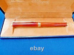 St Dupont Fountain Pen Tortoise Lacque De Chine 18k Nib In Original Box