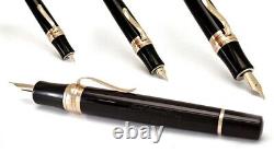 Stipula Davinci Capless Fountain Pen, Black with Rose Gold Trim, 14k Fine Nib