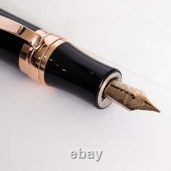 Stipula Leonardo da Vinci Mars Black & Rose Gold Fountain Pen