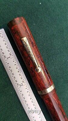 THE LINCOLN FOUNTAIN PEN with Pocket Clip 14K GOLD Nib National Pen Co Chicago