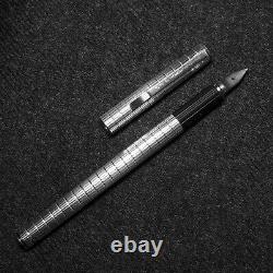 TIFFANY & CO. Sterling Silver AURORA HASTIL Fountain Pen 14k White Gold Nib (M)