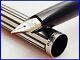 Tested Platinum 18k Fine Nib Silver & Black Stripe Fountain Pen Withbox