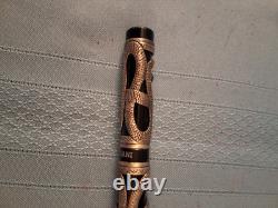 Trio, Inc. Phantas I Silver Snake with Red Jewel Eyes Adorns the Fountain Pen