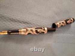 Trio, Inc. Phantas I Silver Snake with Red Jewel Eyes Adorns the Fountain Pen