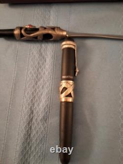Trio, Inc. Phantas III Silver Snake-Red Jewel Eyes Fountain Pen & Letter Opener