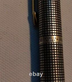 Used Vintage Parker Sonnet 75 Fountain Pen Chrissled Sterling Silver 14K USA