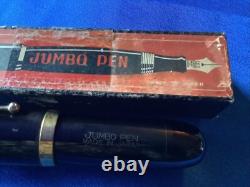 VINTAGE 1940's Japanese JUMBO Urushi Ebonite 14K EF Nib Fountain Pen W / BOX