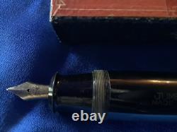 VINTAGE 1940's Japanese JUMBO Urushi Ebonite 14K EF Nib Fountain Pen W / BOX