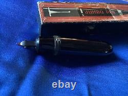 VINTAGE 1940's Japanese JUMBO Urushi Ebonite 14K EF Nib Fountain Pen W / BOX