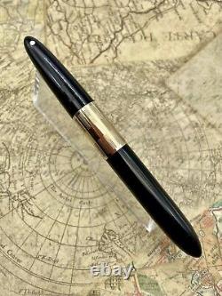 VINTAGE 1940s SHEAFFER TRIUMPH TUCKAWAY FOUNTAIN PEN BLACK GF 14K M NIB