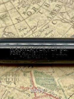 VINTAGE 1940s SHEAFFER TRIUMPH TUCKAWAY FOUNTAIN PEN BLACK GF 14K M NIB