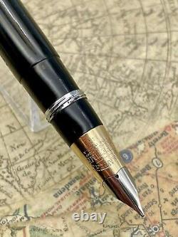 VINTAGE 1940s SHEAFFER TRIUMPH TUCKAWAY FOUNTAIN PEN BLACK GF 14K M NIB