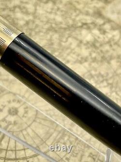 VINTAGE 1940s SHEAFFER TRIUMPH TUCKAWAY FOUNTAIN PEN BLACK GF 14K M NIB